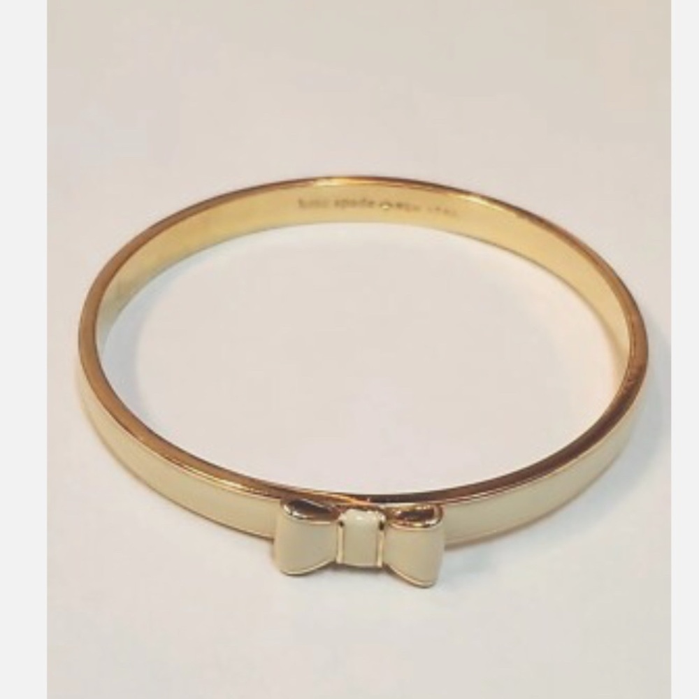 KATE SPADE BOW BRACELET TAKE A BOW PREPPY DAINTY HIPSTER CREAM